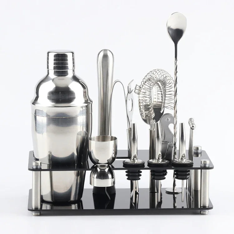 18-teiliges Cocktail-Shaker-Werkzeugset mit Acrylhalterung, Fassungsvermögen: 750 ml, 750 ml
