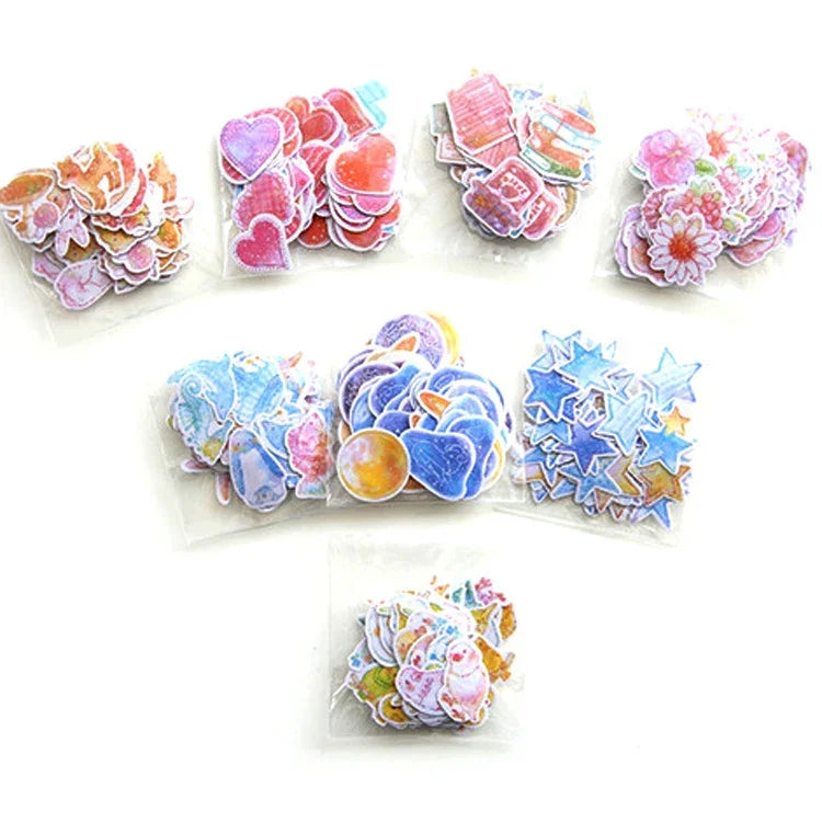 10 Packungen kreative wasserdichte PVC-Aufkleber, DIY Album Tagebuch Aquarell-Dekorationsaufkleber, zufällige Lieferung, PVC-Aufkleber