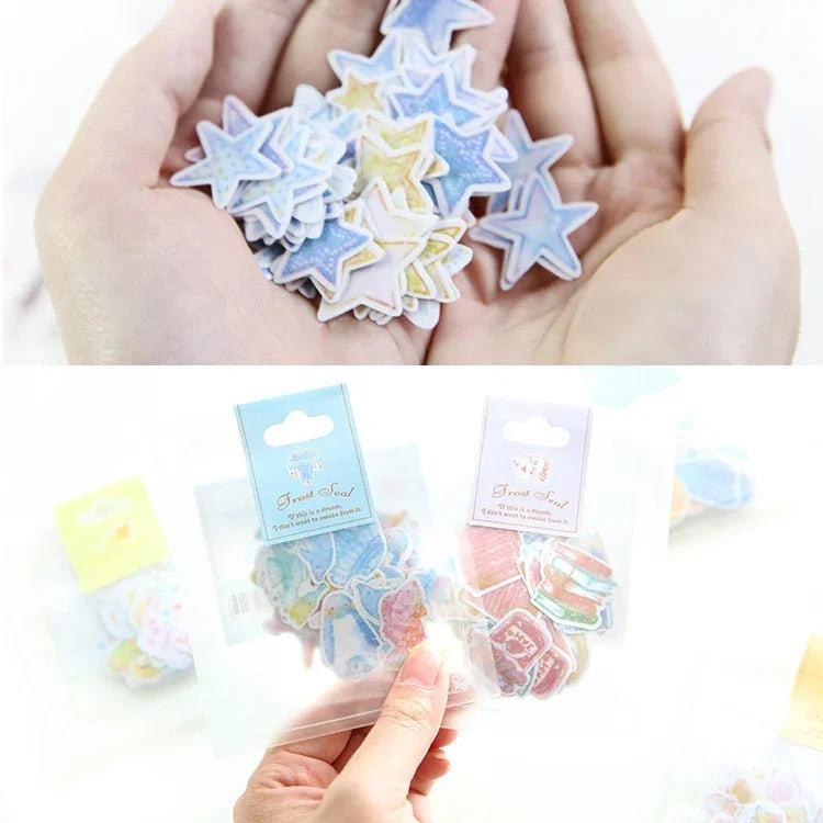 10 Packungen kreative wasserdichte PVC-Aufkleber, DIY Album Tagebuch Aquarell-Dekorationsaufkleber, zufällige Lieferung, PVC-Aufkleber