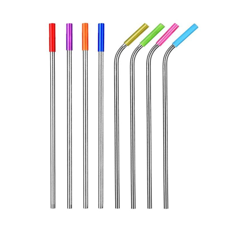 8 Stück wiederverwendbare Silikonspitzen Trinkhalme aus Edelstahl + 2 Stück Reinigungsbürsten-Set mit Kaschmirtasche, 266 * 6mm, 266 * 6mm