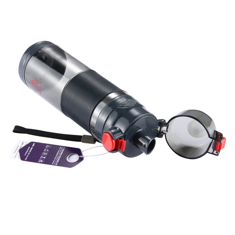 Teloy TNY-9601 650ML Tragbare Schnappverschluss-Trinkflasche, Anwendbare Wassertemperatur: ﹣20 ~ 120 Grad Celsius, TNY-9601 (Dunkelgrau + Rot)