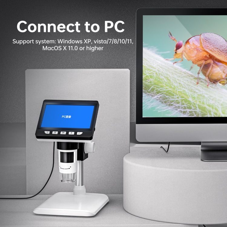 50X-1000X 1080P Tragbares Elektronisches Digitales Desktop-Mikroskop mit LED-Licht, HC5230