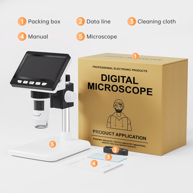50X-1000X 1080P Tragbares Elektronisches Digitales Desktop-Mikroskop mit LED-Licht, HC5230