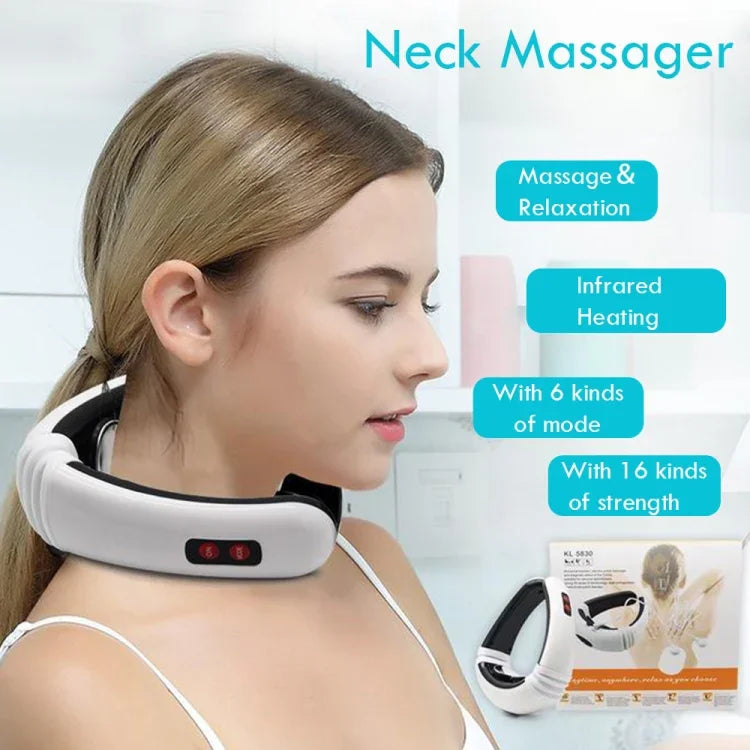 Elektrisches Puls-Nackenmassagegerät für den Haushalt, intelligentes Körpermassagegerät, batteriebetrieben (Batterie nicht im Lieferumfang enthalten), alte Batteriebetrieben