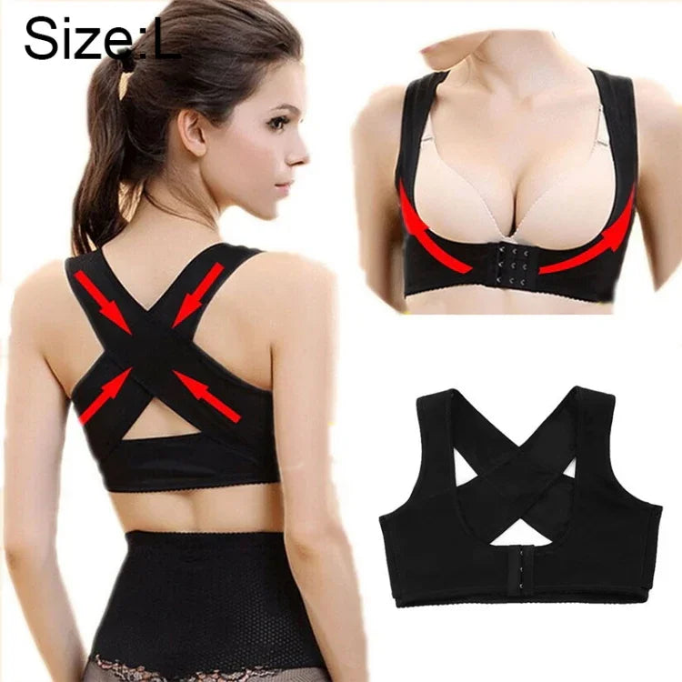 Damen Ultrathin Schulterstützgürtel zur Kyphosekorrektur, eng anliegend, orthopädisch, Größe: L, L