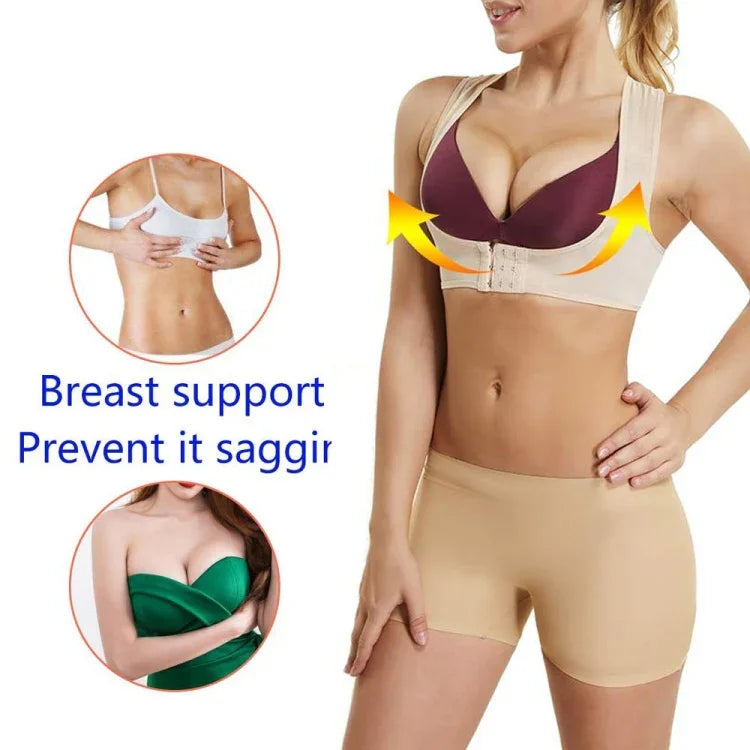 Damen Ultrathin Schulterstützgürtel zur Kyphosekorrektur, eng anliegend, orthopädisch, Größe: L, L