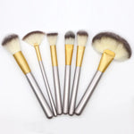 12-in-1-Set hochwertiger beiger Make-up-Pinsel, Größe: 22 x 29 cm
