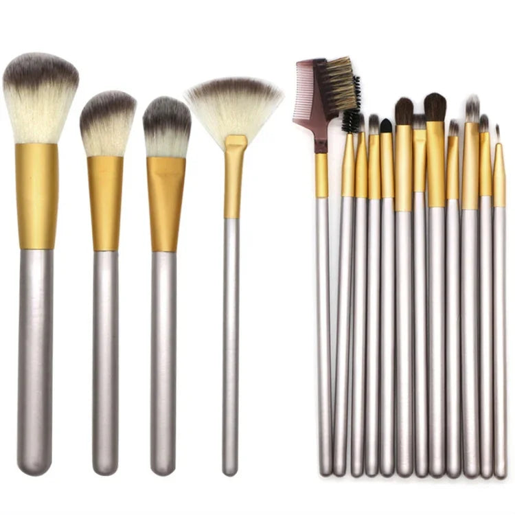 18-in-1-Set hochwertiger beiger Make-up-Pinsel, Größe: 25 x 46 cm