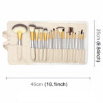 18-in-1-Set hochwertiger beiger Make-up-Pinsel, Größe: 25 x 46 cm