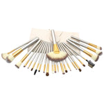 Hochwertiges 24-in-1-Make-up-Pinselset in Beige, Größe: 25,4 x 52,6 cm