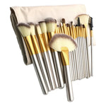 Hochwertiges 24-in-1-Make-up-Pinselset in Beige, Größe: 25,4 x 52,6 cm
