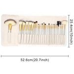 Hochwertiges 24-in-1-Make-up-Pinselset in Beige, Größe: 25,4 x 52,6 cm