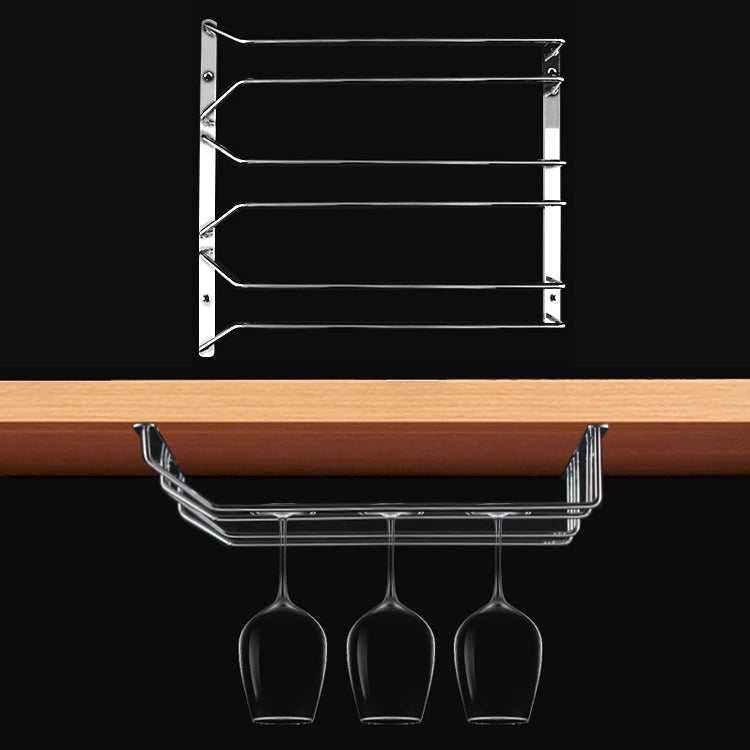 MICLAN Drei-Reihen Edelstahl hängender Weinglashalter, Größe: 34*32*27cm, Größe: 34*32*27cm