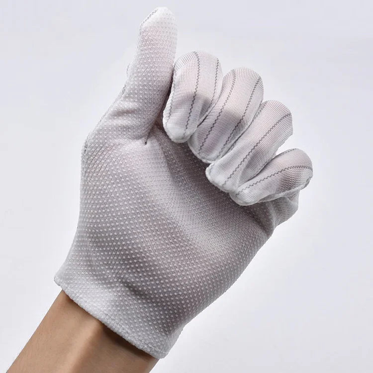 10 Paar Antistatische gestreifte Spendierhandschuhe, Größe: Einheitsgröße, Spendierhandschuhe