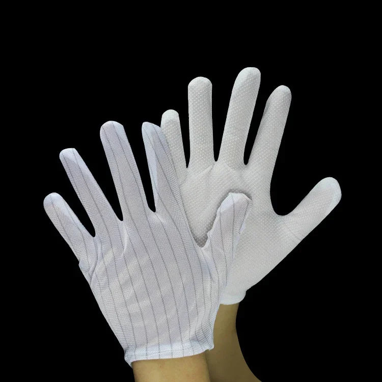 10 Paar Antistatische gestreifte Spendierhandschuhe, Größe: Einheitsgröße, Spendierhandschuhe