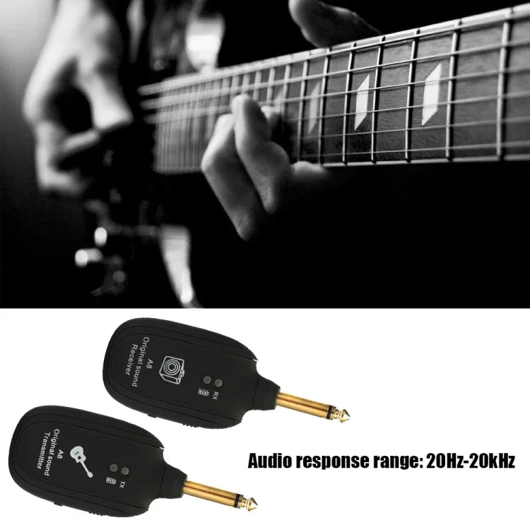 A8 Drahtloses Gitarren-Sender-Empfänger-System für Tonabnehmer und Gitarren-Sender