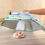Faltbare Lebensmittelabdeckung Hält Speisen warm Aluminiumfolienabdeckung, blaues Geschirrmuster, Größe: 60*60*17cm, Größe: 60*60*17cm, Blau