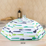 Faltbare Lebensmittelabdeckung Hält Speisen warm Aluminiumfolienabdeckung, blaues Geschirrmuster, Größe: 60*60*17cm, Größe: 60*60*17cm, Blau