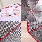 Faltbare Lebensmittelabdeckung Hält Speisen warm Aluminiumfolienabdeckung, blaues Geschirrmuster, Größe: 60*60*17cm, Größe: 60*60*17cm, Blau