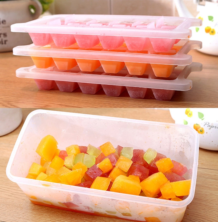 Kleine quadratische Eiswürfelform Multi-Layer-Form mit Deckel Eisaufbewahrungsbox, 2 Etagen, 2 Etagen
