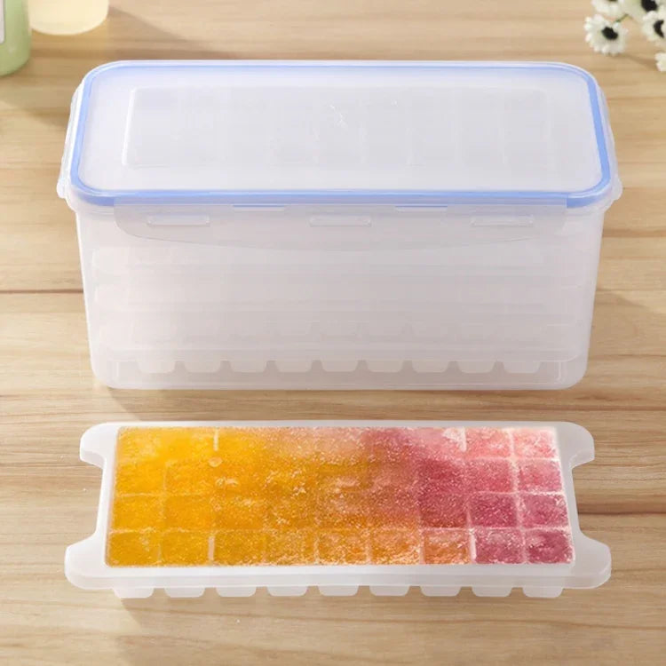 Kleine quadratische Eiswürfelform Multi-Layer-Form mit Deckel Eisaufbewahrungsbox, 5 Schichten, 5 Schichten