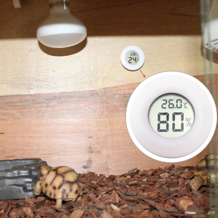 Digitales rundes Reptilienkasten-Thermometer und -Hygrometer mit Bildschirm für Centigrade