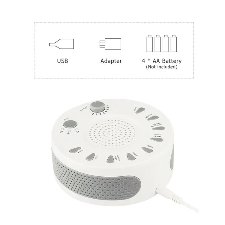 White Noise Machine Einschlafhilfe Gerät Verbessert den Schlaf mit neun verschiedenen Geräuschen, UNM-GH-006