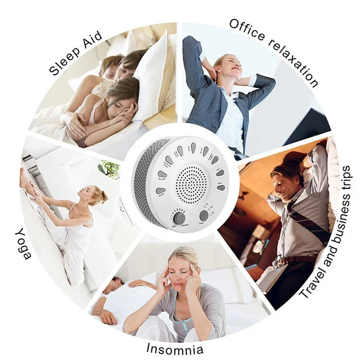 White Noise Machine Einschlafhilfe Gerät Verbessert den Schlaf mit neun verschiedenen Geräuschen, UNM-GH-006