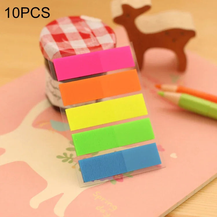 10 STÜCK Halb-Farb-Typ Kreative Fluoreszenz Klassifizierungsindizes Haftnotizen PET-Lesezeichen Haftnotiz Schreibwaren, HC5607A, HC5607B, HC5607C