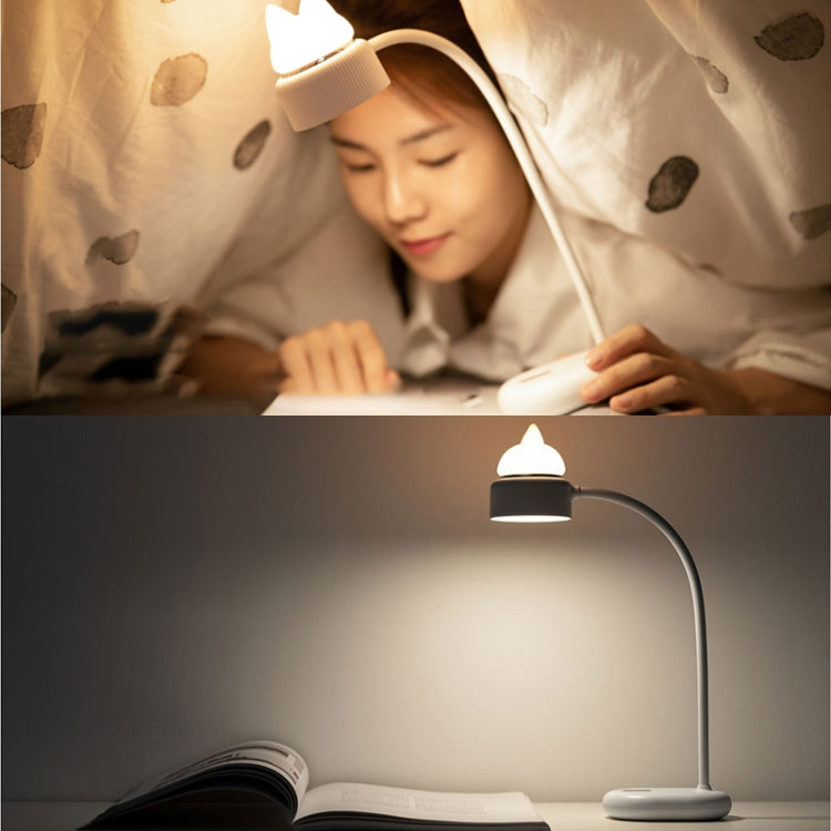 Katzenform Doppellichtquelle Design LED Schreibtisch Nachtlampe, Unterstützt 3 Helligkeitsstufen