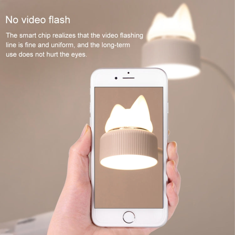 Katzenform Doppellichtquelle Design LED Schreibtisch Nachtlampe, Unterstützt 3 Helligkeitsstufen
