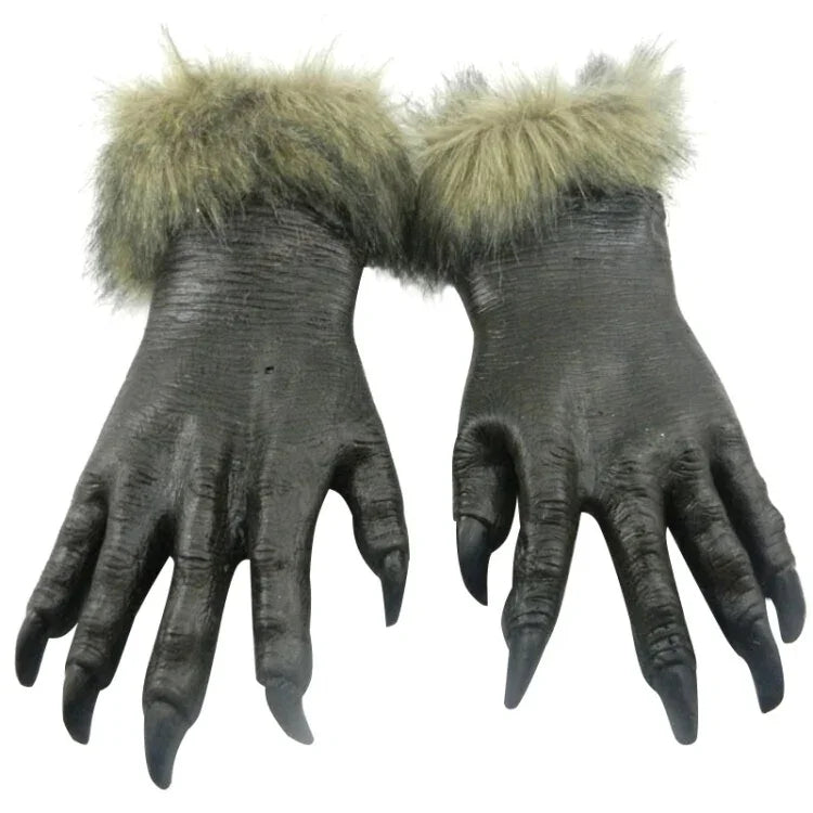 1 Paar Halloween-Dekoration Latex Wolfshandschuhe Halloween Festival Party Kostüm Maskerade Handschuh-Requisiten, Wolfshandschuhe