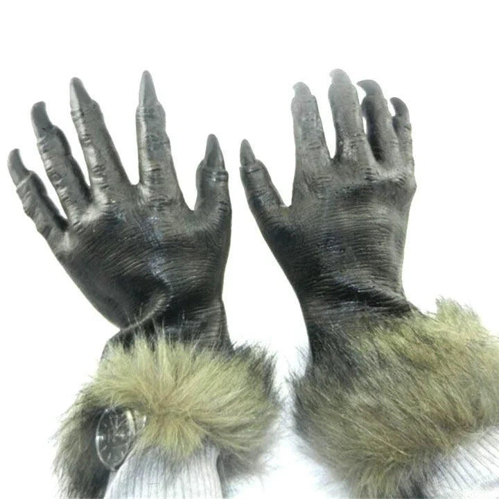 1 Paar Halloween-Dekoration Latex Wolfshandschuhe Halloween Festival Party Kostüm Maskerade Handschuh-Requisiten, Wolfshandschuhe