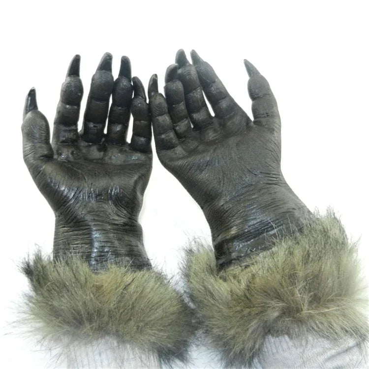 1 Paar Halloween-Dekoration Latex Wolfshandschuhe Halloween Festival Party Kostüm Maskerade Handschuh-Requisiten, Wolfshandschuhe