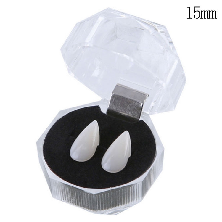 1 Pair 15mm Halloween Party Dentures Props Vampire Zombie Devil Fangs Teeth, 15mm