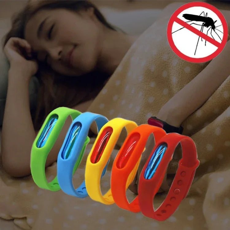 5 Stück Anti-Mücken-Silikon-Armband-Schnalle Armband Insektenschutz, geeignet für Kinder und Erwachsene, Länge: 23cm, zufällige Farbauswahl, 5 Stück
