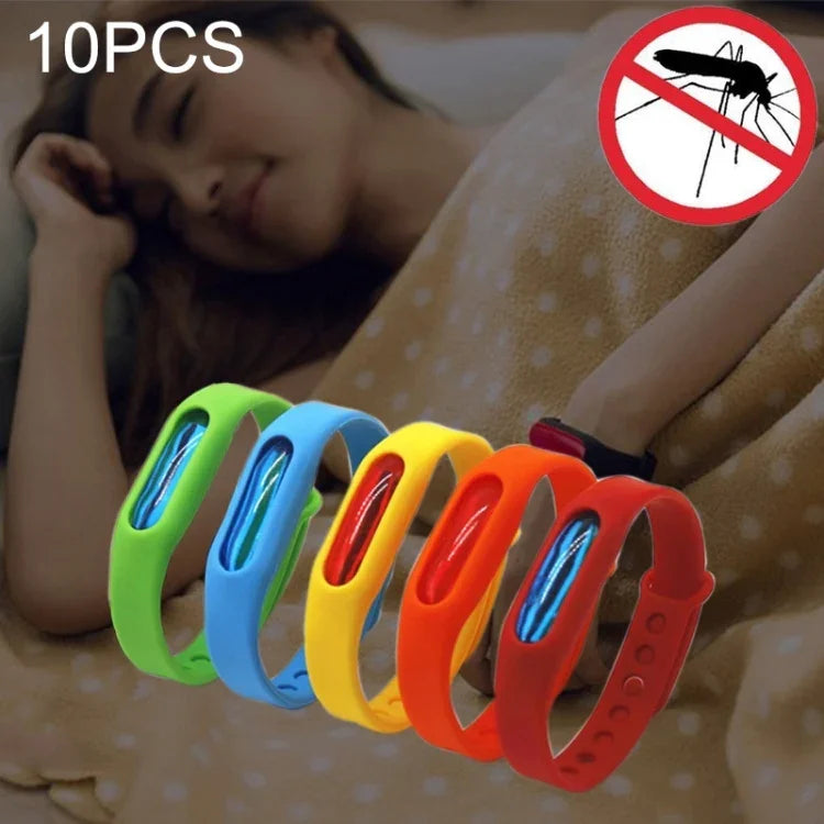 10 Stück Anti-Mücken Silikon-Repellent Armband Schnalle Armband Insektenschutz, geeignet für Kinder und Erwachsene, Länge: 23cm, zufällige Farblieferung, 10 Stück