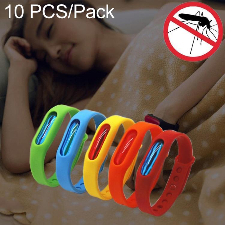 10 Stück Anti-Mücken Silikon-Repellent Armband Schnalle Armband Insektenschutz, geeignet für Kinder und Erwachsene, Länge: 23cm, zufällige Farblieferung, 10 Stück