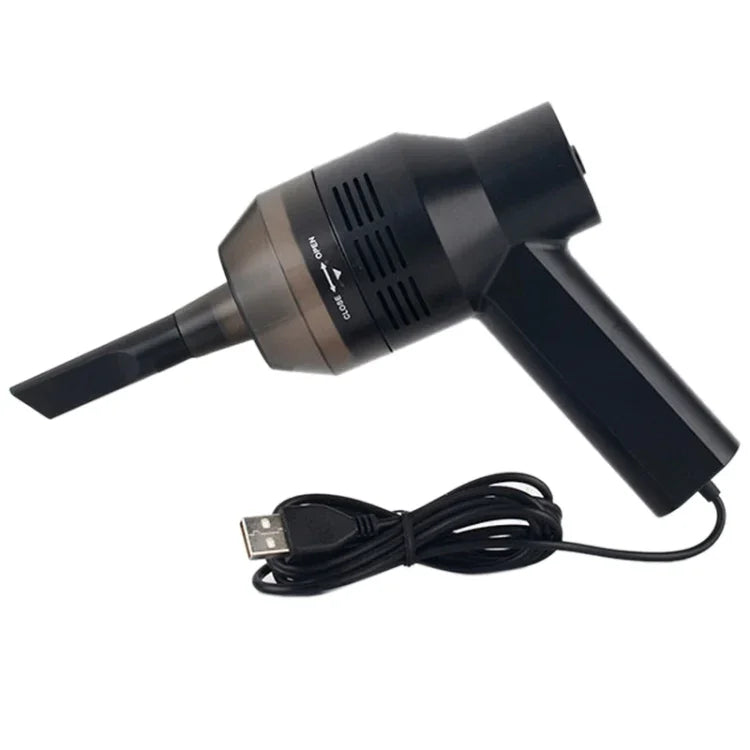 HK-6019A 3,5W Tragbarer USB-Sauger mit leistungsstarker Saugdüse für Computertastaturen, Staubfänger, Handstaubsauger-Reinigungsset für Laptops, PCs und Haustiere, USB-Kabellänge: 1,8 m, DC 5V (Schwarz)