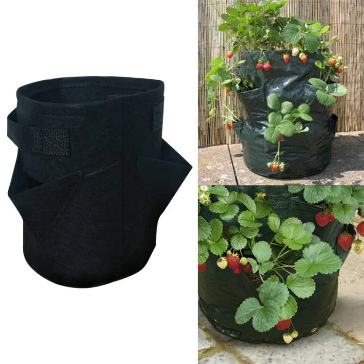 6 Taschen 26L / 7 Gallonen Vlies-Filz-Erdbeerpflanzbeutel, Größe: 30x35cm