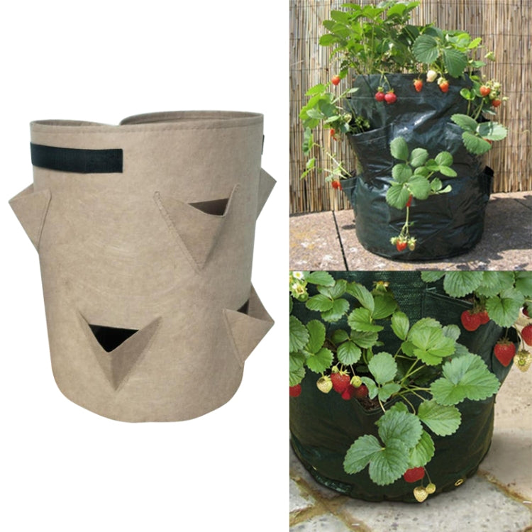 6 Taschen 26L / 7 Gallonen Vlies-Filz-Erdbeerpflanzbeutel, Größe: 30x35cm