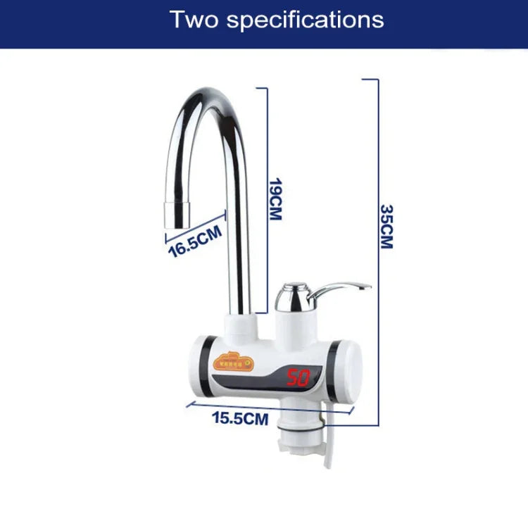 3s Fast Heat Electrothermal Rotatable Faucet Water Tap with Digital Display, 220V, Size: L, Digital Display / Size: L
