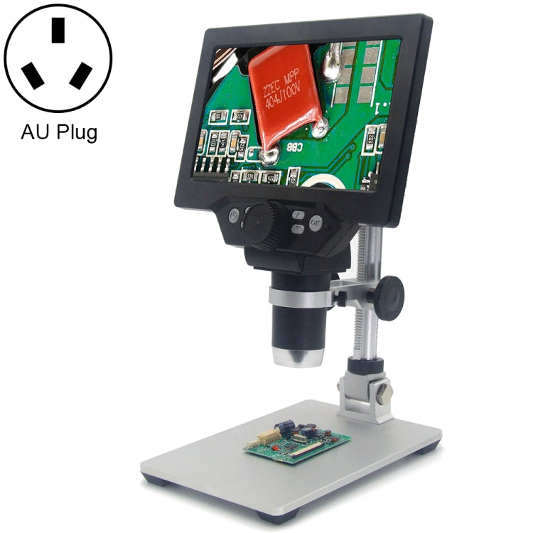 G1200 7 Zoll LCD-Bildschirm 1200X Tragbares Elektronisches Digitales Desktop-Standmikroskop, AU-Stecker, Lithiumbatterie AU-Stecker, Lithiumbatterie EU-Stecker, Lithiumbatterie UK-Stecker, Lithiumbatterie US-Stecker