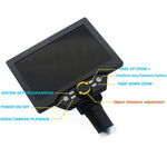 G1200 7 Zoll LCD-Bildschirm 1200X Tragbares Elektronisches Digitales Desktop-Standmikroskop, AU-Stecker, Lithiumbatterie AU-Stecker, Lithiumbatterie EU-Stecker, Lithiumbatterie UK-Stecker, Lithiumbatterie US-Stecker