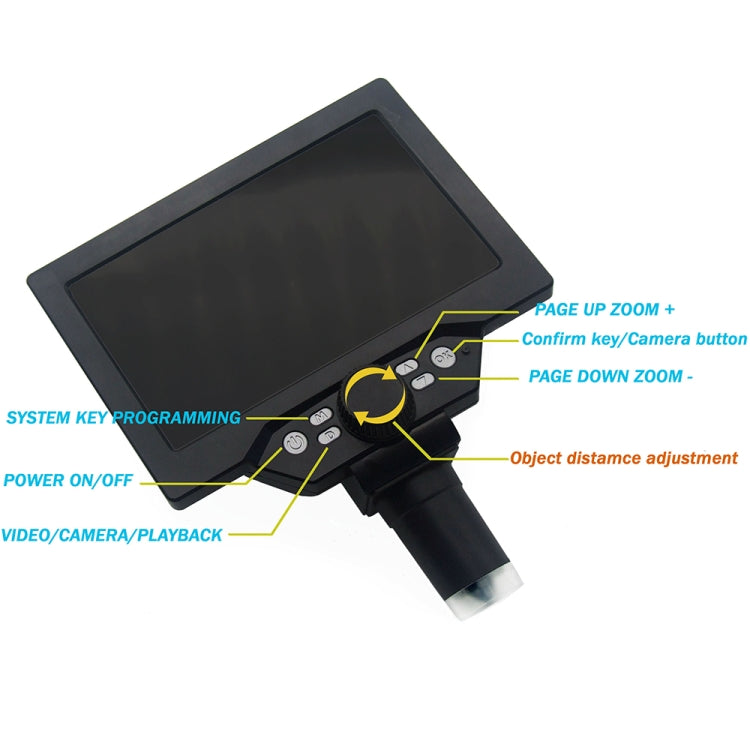 G1200 7 Zoll LCD-Bildschirm 1200X Tragbares Elektronisches Digitales Desktop-Standmikroskop, AU-Stecker, Lithiumbatterie AU-Stecker, Lithiumbatterie EU-Stecker, Lithiumbatterie UK-Stecker, Lithiumbatterie US-Stecker