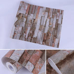 Mica Brick Kreative 3D-Stein-Ziegel-Deko-Tapetenaufkleber Schlafzimmer Wohnzimmer Wand Wasserdichte Tapetenrolle, Größe: 45 x 1000cm, Glimmerziegel