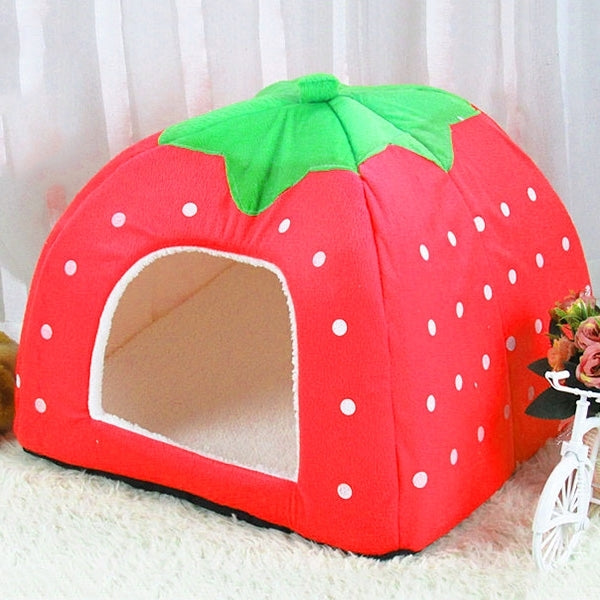 Erdbeerförmiges, faltbares kurzes Plüsch-Haustierhaus/-nest, Größe: M, Rot, Größe M, Pink, Größe M, Blau, Größe M, Lila, Größe M