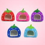 Erdbeerförmiges, faltbares kurzes Plüsch-Haustierhaus/-nest, Größe: M, Rot, Größe M, Pink, Größe M, Blau, Größe M, Lila, Größe M