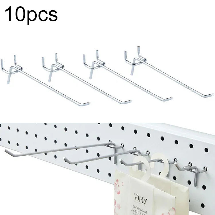 10 Stück Lochplatten für Supermarkt-Bekleidungsgeschäfte, Lochabstand: 2,5 cm, Länge: 15 cm, Drahtdurchmesser: 3,3 mm, Länge: 15 cm