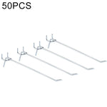 10pcs Supermarket Clothing Shop Pegboard Slat Wall Hook Shelf Hole Plate, Hole Pitch: 2.5cm, Length: 20cm, Wire Diameter: 3.3mm, Length: 20cm